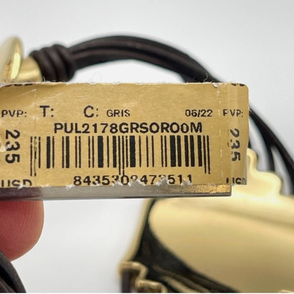 NWT Uno de 50 ATTACHED Gold Plated Gray Crystal Multi Leather Bracelet SZ Small - Picture 10 of 12